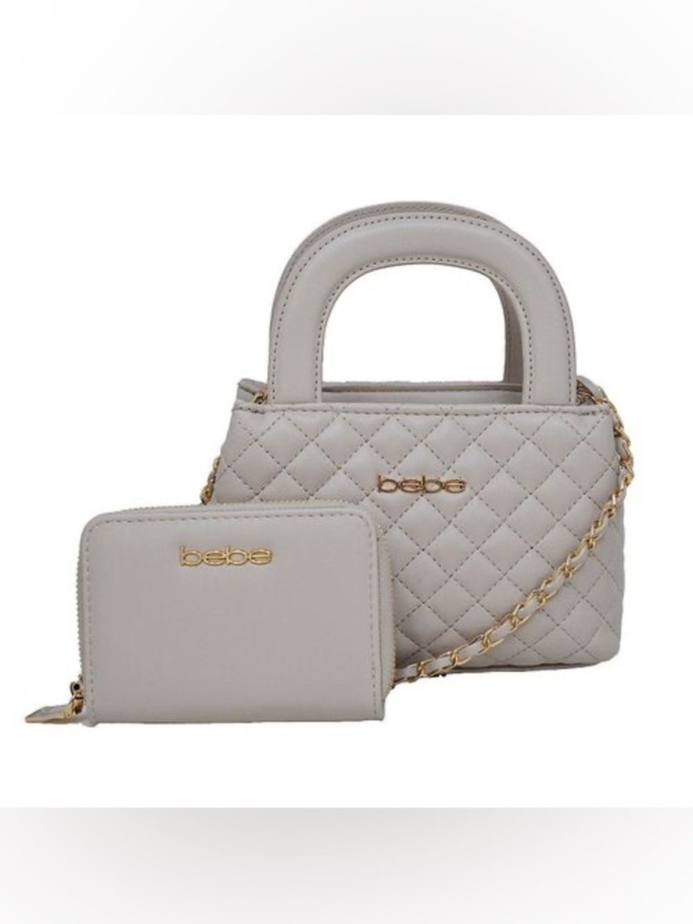 bebe Sofie Small Quilted Satchel with Matching Wallet Brand New MSRP $109